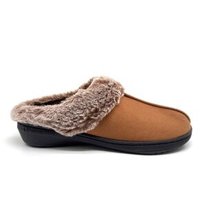 Powerstep Women's Faux Suede Clog Slippers Faux Fur Size 6